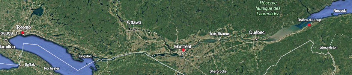 De Toronto �
              Rivi�re-du-loup